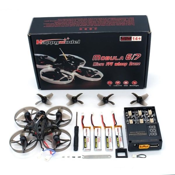 Aeronaves elétricas/rc happymodel moba7 v2 crazybee f4 pro osd 25mw 700tvl SE0802 16000KV 2S Brushless 75mm fpv tinywhoop drone bnf 22 dh5gt