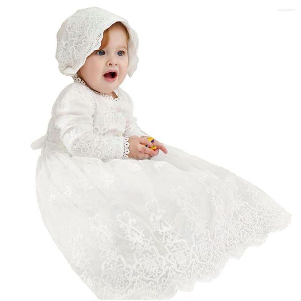 Девушка платья белые девочки для крестиков рождены крещение одежда принцесса кружево хлопок