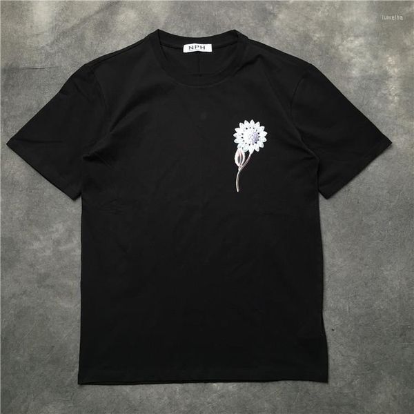 T-shirt da uomo High Punk Uomo Moda Vintage Scollo T-shirt con diamanti Hip Hop Skateboard Street T-shirt in cotone Tee Top # G44
