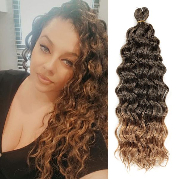 Синтетические Гавайи океанская волна вязание крючком волосы афро извращенные вьющиеся косички удлинение волос для женщин чернокожие африканские сгиба