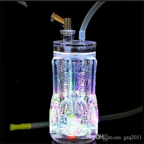 Quadrado de narguilé com lâmpada de acrílico garrafa de água de vidro de vidro bongs de vidro de vidro queimador de óleo água de vidro