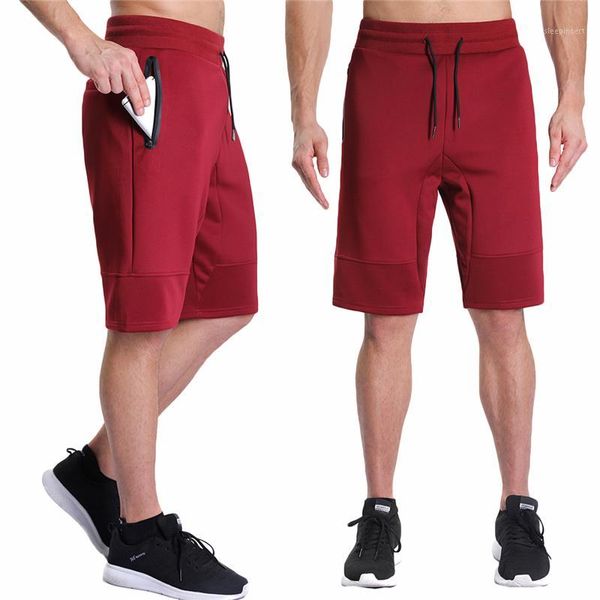 Pantaloncini da uomo Mens Bodybuilding Homens Pantaloni sportivi Tasca con cerniera Allenamento Crossfit Fitness Uomo Pantaloni corti Beach Man KT31