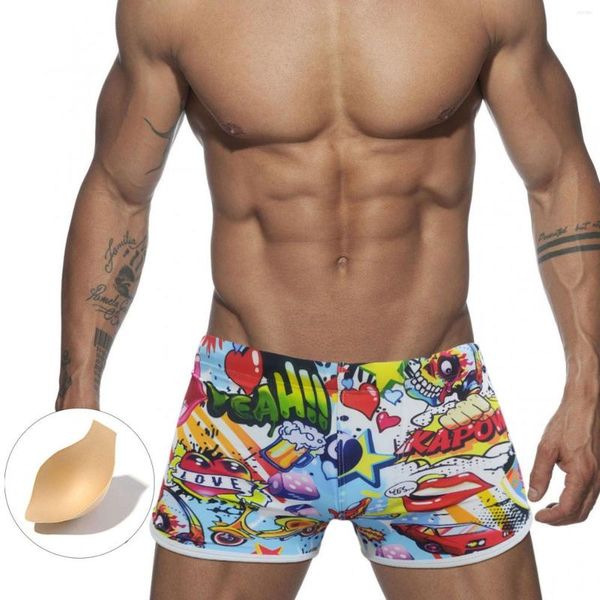 Pantaloncini da uomo Uomo Summer Cool Sports Quick Dry Print Fit Beach Costume da bagno lungo Costume da bagno da uomo Nuoto Short Board 32 Men