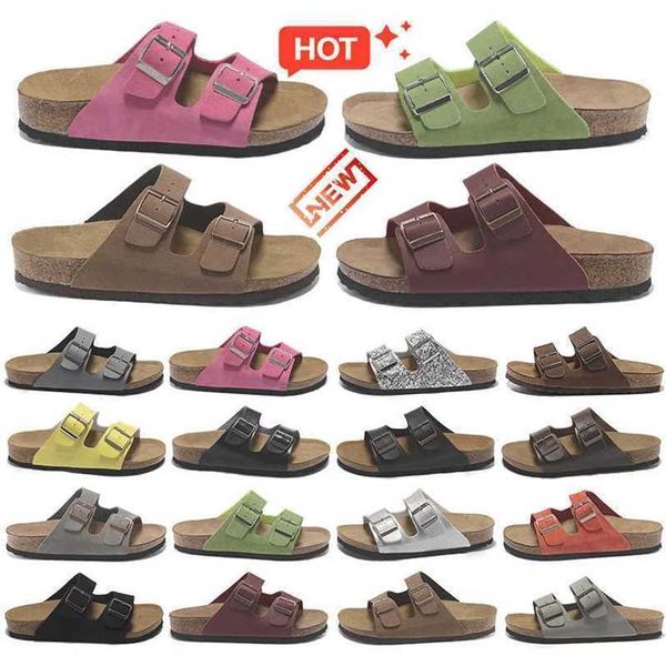 Designer entupida sapatos birk masculino sandálias Arizona gizeh unissex chinelos de couro Sliders Sliders de fivela interior externa tira