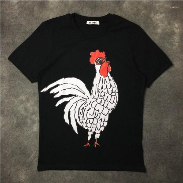 Men's T Shirts 19ss High Novelty Men Big White Cock T-Shirt Hip Hop Skateboard Street Cotton T-Shirts Tee Top Kenye #689