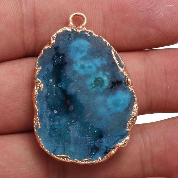 Ciondoli 1 pezzo pendenti in pietra di agata naturale irregolare Druzy Geode per creazione di gioielli collana braccialetto regalo