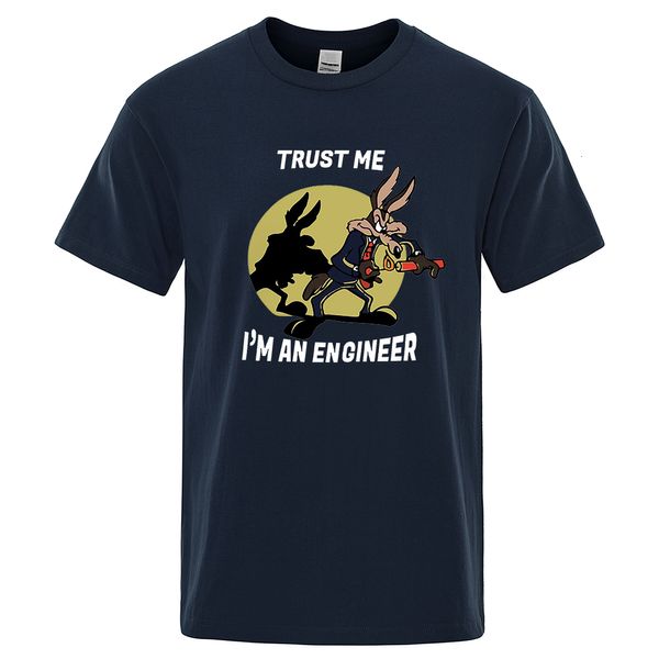 T-shirt da uomo Trust Me Im An Engineer T-shirt da uomo T-shirt vintage in puro cotone girocollo T-shirt da ingegneria Abbigliamento classico da uomo oversize 230323