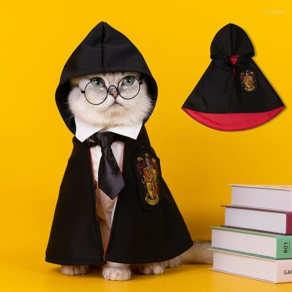 Костюмы для кошек Pet Cosplay Cloak College Одежда маленькая волшебная весна и осенняя собака Шал