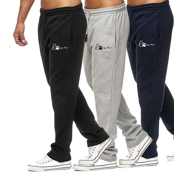 Мужские брюки мужская печать любовью бегать бегает спортивные брюки повседневные тренировочные штаны