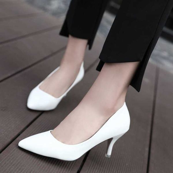 Туфли больших размеров Ol Офисная женская обувь Белые свадебные туфли Свадебные туфли на среднем каблуке Туфли женские Туфли-лодочки на низком каблуке Туфли-лодочки zapatos mujer AA230322