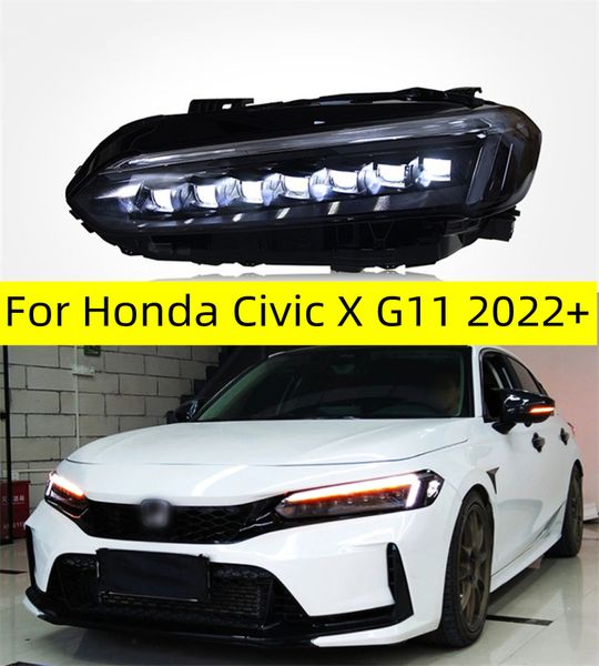 Передние фары автомобиля для Honda Civic X G11 2022, передние фары DRL, светодиодные фары, ходовые огни