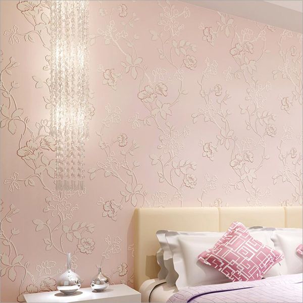 Papéis de parede flores rural não tecido 3d papel de parede Rolo de decoração para casa adesivos de parede de parede de quarto de quarto papel branco papel