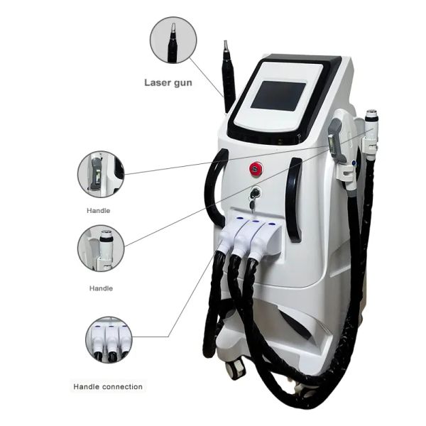 Articoli di bellezza 3 in 1 Professionale E-light/OPT Q Switch ND YAG Laser Hair Remover Rimozione del tatuaggio