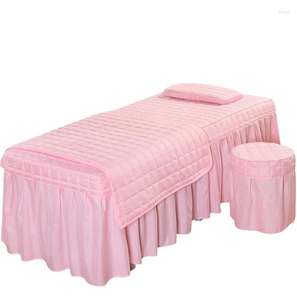 Bedding Sets 4pcs xadrez beleza salão de beleza spa de massagem spa de cama de cama de cama de colchas de colchas de brophase