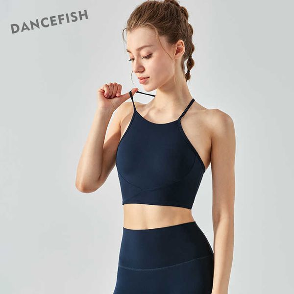 Canottiere Canotte DANCEFISH Donna Top Design semplice Forma YBa Reggiseno sportivo Fitness Corsa Abbigliamento quotidiano Easy Match Yoga V Z0322