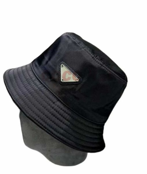 Chapéus de aba larga 2023 Mulheres Hat Hat Nylon Hat Hat Metal Black Hats New Fashion Luxury Men Hat Spring Summer Summer Outdoor Beach Hat Design Novo G230323