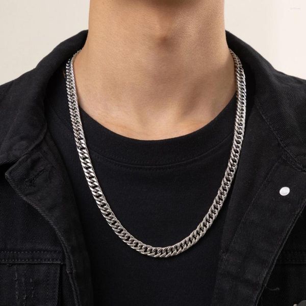 Cadenas Hiphop denso grueso collar de cadena de acero inoxidable hombres Punk grueso eslabón cubano gargantilla en el cuello 2023 joyería de moda