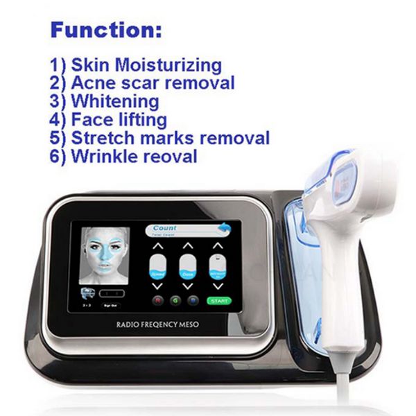 Dispositivo di mesoterapia senza ago Dispositivo di mesoterapia indolore Rf Ems Vacuum Mesotherapy Meso Nano Gun No Needle Meso Machine per il sollevamento della pelle Ringiovanimento della pelle