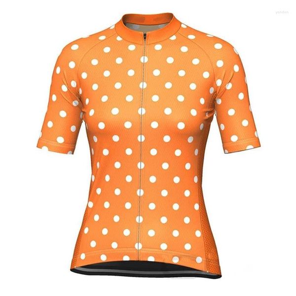 Jackets de corrida Mulher de verão Mulher curta Justiça de camisa de camisa de ciclismo esporte MTB Bike Moto Downhill Sweater Top Wear Females Designs Orange