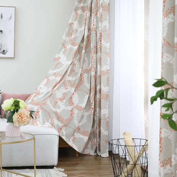 Perde Drapes Yüksek kaliteli basit ve modern Avrupa tarzı perdeler polyester-cotton baskılı ekranlar oturma odası yatak odası