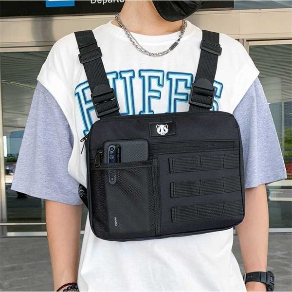 Pack Männer Hip-hop Streetwear Taille Einstellbare Taktische Brust s Fanny Brust-rig Junge Reise Kanye Tasche Weste Männlich