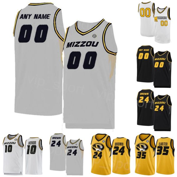Basquete da faculdade 35 Noah Carter Jersey Missouri Tigers 10 Nick Honor 55 Sean East II 5 Dmoi Hodge 4 DeAndre Gholston 11 Isiaih Mosley costura NCAA Man Youth Youth Youth