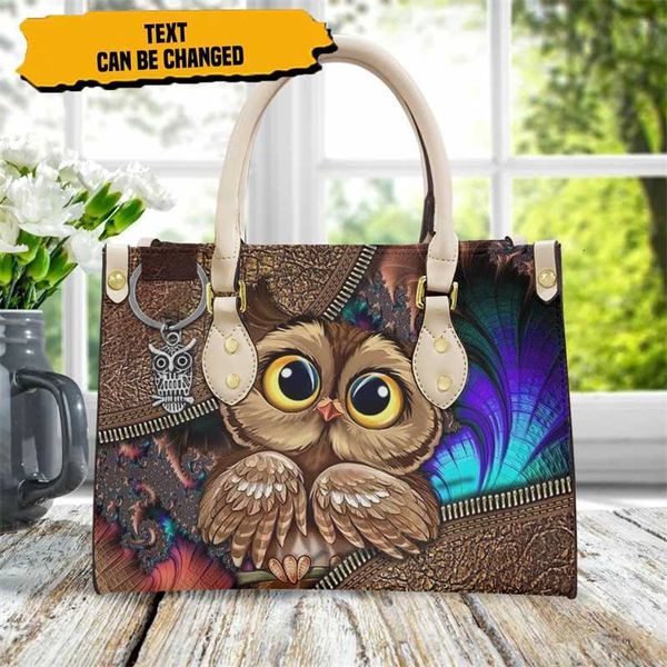 für Schulter Cywgift Niedliche Mode Cartoon Tasche Eule Damen Frauen Muster Handtasche Pu Mini Leder Tragetaschen Weibliche Bolsa Feminina