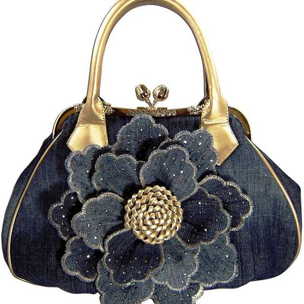 in Damen Denim Handtasche Jean Bag Schulter Shopper Satchel Messenger Tote s