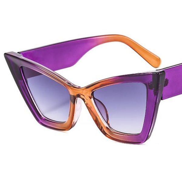 NEUE Sonnenbrille Frauen Sonnenbrille Cat Eye Anti-UV Brille Übergroßen Rahmen Brillen Bunte Muster Rahmen Brille Ornamental