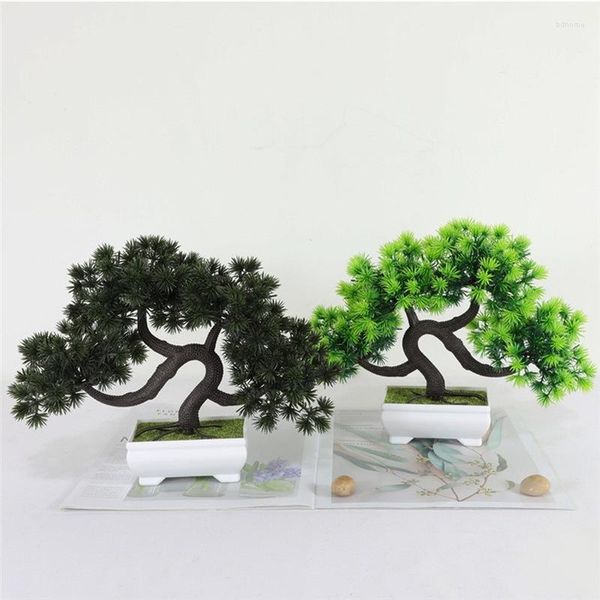 Flores decorativas Plantas artificiais Bonsai Pote de árvore pequena ornamentos em vasos falsos para decoração de casa El Garden Decor Art