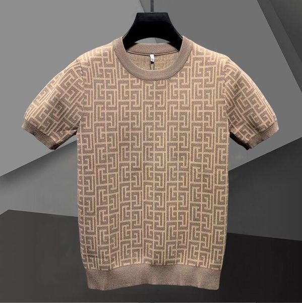 Mens camisetas de camisetas lisadas de manga curta de malha curta feminino homem sweater sweater de suéter de verão masculino masculino de moda de moda