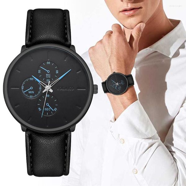Armbanduhren 2023 Minimalistische Herrenmode Uhren Ultradünne schwarze braune Ledergürtel Quarz-Armbanduhr Männer Business Montre Homme