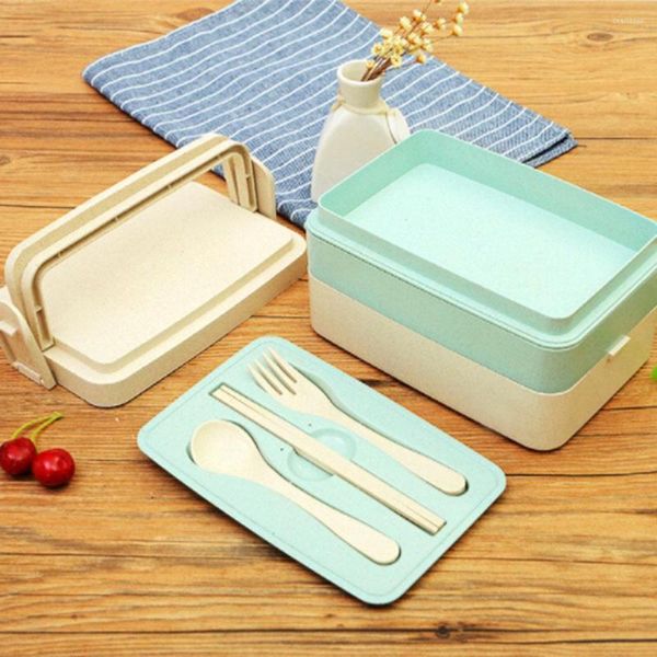 Set di stoviglie 1PCS Lunch Box multistrato Sushi Contenitore per microonde Contenitore per il pranzo Alta qualità