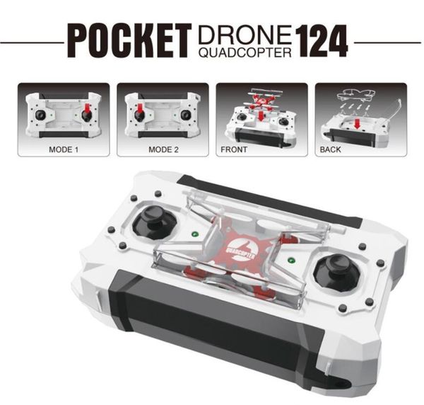 2022 più nuovo Rc Drone Pocket Drone 4Ch 6 Axis Gyro Quadcopter Rtf Elicottero Giocattoli Fq777-124 Fq777 124 Dron Bambini Regali di Natale