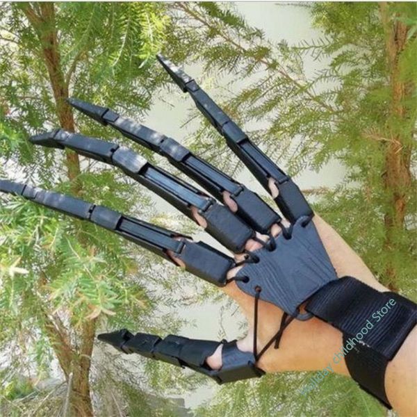 Outras festa festiva suprimentos do Halloween dedos articulados Scarry Fake Fingers Skeleton Hands Hands Realistic Horror Ghost Garra Props Cosplay Gear Finger Glove 230324