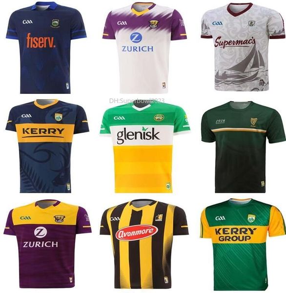 2022 2023 Kilkenny Wexford Gaa Rugby Jersey Offaly Tyrone Galway Remasterou Tipperary Kerry Limerick Camisa de futebol personalizada