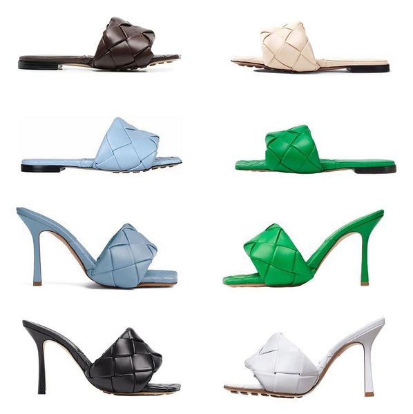 Sexy Slides planos lido sandálias Top Women Women Designers Selppers Sapatos Sapatos Sapatos Ladies Casamento Alto sapatos Sapatos de vestido 9 cor tamanho 34-40