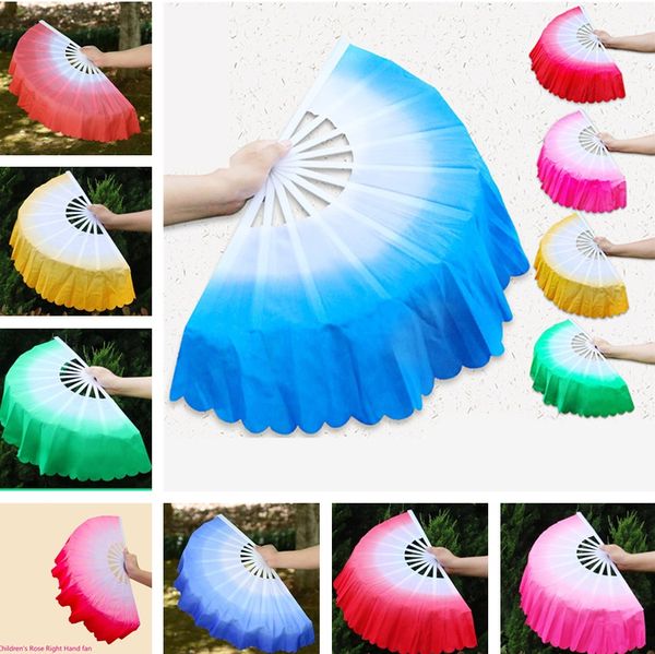 100pcs Party Supplies Fãs de mão Chegada Fã de dança chinesa Seda Weil 5 cores disponíveis para fãs brancos Party de casamento de osso Favor LT334