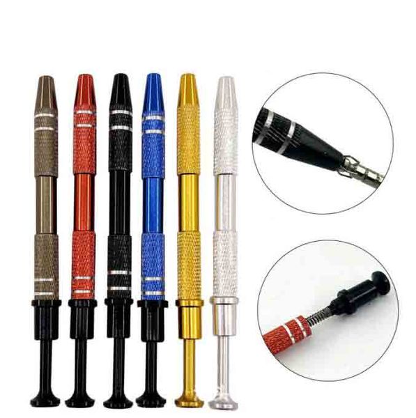 Smoking 4 punte Diamond Gem Tweezer Bead Clips Colored Pen Style Portable Terp Pearl Clip in metallo per pillole di quarzo rubino Perle di marmo