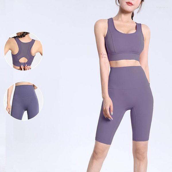 Set attivi Allenamento Corsa Abbigliamento sportivo Set a due pezzi Donna Tute yoga Abbigliamento Fitness Reggiseno da palestra Leggings a vita alta Ropa Para Mujer