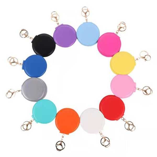 11 colori portachiavi specchio cosmetico mini portachiavi specchio tondo double face pieghevole portachiavi per auto regalo creativo pendenti