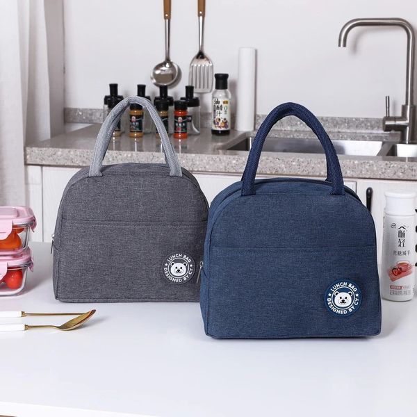 Borsa per il pranzo Borsa isolante in foglio di alluminio Borsa per il pranzo semplice ispessita portatile Borsa per il pranzo alla moda