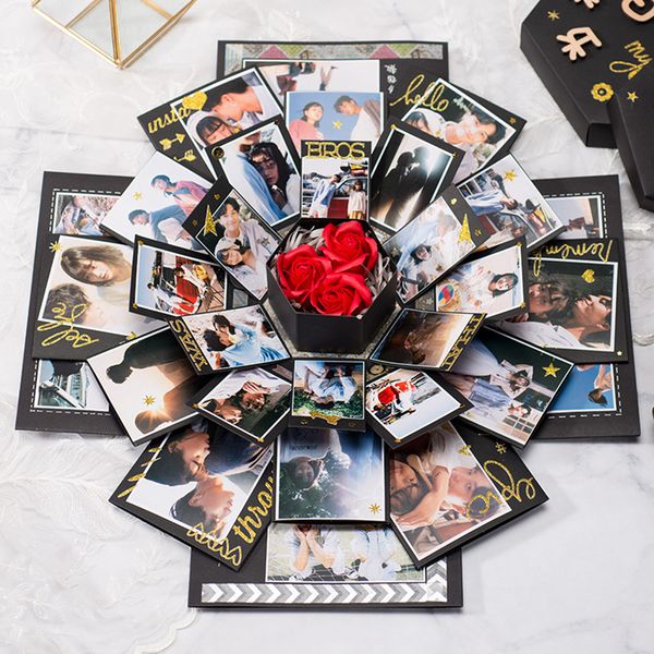 Подарочная упаковка PO альбом коробка DIY Scrapbook Lovely Surprision Pare Pare Box Love Memory Anniversary День святого Валентина Девушка Love Gift 230324