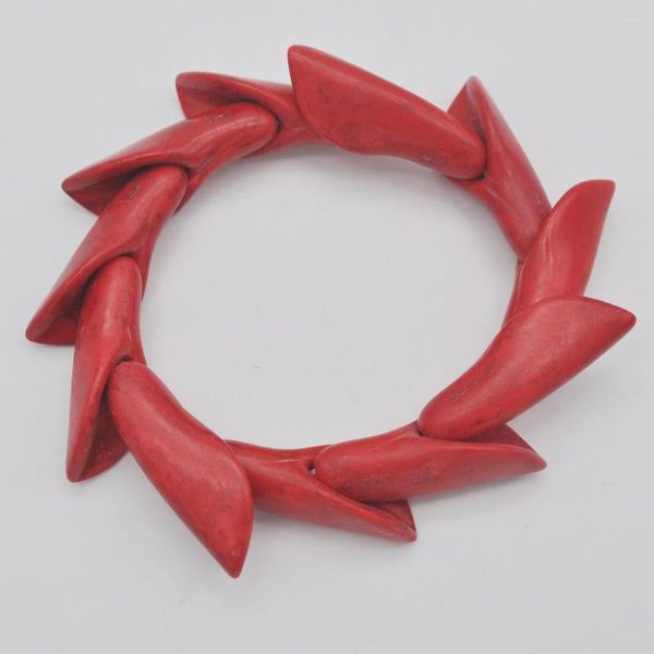 Strang Rotes Howlith-Blumen-Stretch-Armband 8 Zoll Schmuck für Geschenk G287