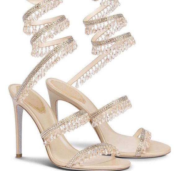 Sandali R Caovilla abito da sposa sandalo donna scarpe con tacco alto Romantic lady jc nude Stiletto gioielli sandali cinturini alla caviglia