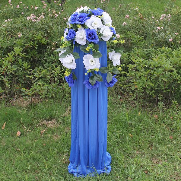 Yeni Düğün Dekorasyon Yolu Altıcı Çiçek Roman Sütun Setleri Parti Alışveriş Merkezi Otel Açılış Props 4 PCS