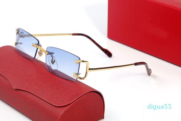 moda gözlük toptan trend güneş gözlükleri tasarımcı güneş gözlükleri insan c dekorasyon tel çerçeve güneş gözlüğü rimless uV400 oyma erkekler carti gözlük açık havada