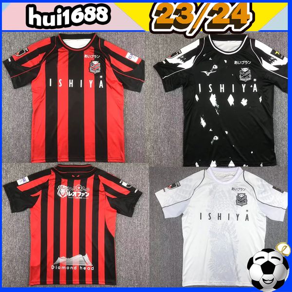 23 24 Hokkaido Consadole Sapporo J-League Fußballtrikots #10 MIYAZAWA #9 SUZUKI A.LOPES Heim rot Auswärts schwarz Dritter weiß Fußballtrikot Kurzarm Uniformen Hemden