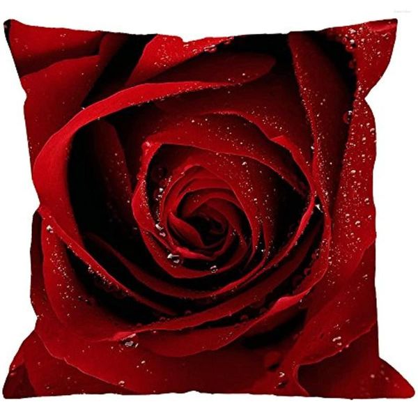 Caso de travesseiro Caso de linho de linho de algodão rosa vermelho travesseiro para homens Mulheres Casa Decorativa Sofá Quarto 18x18 polegada