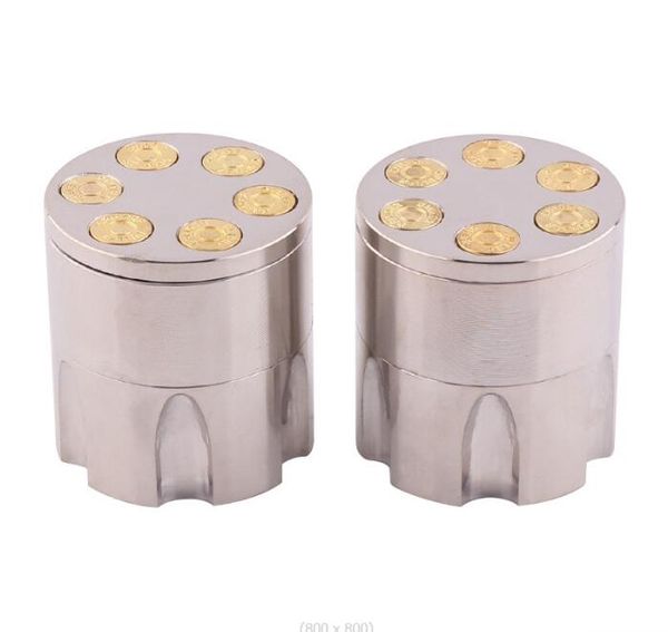 Tubos de fumantes Metal 40mm Triple Bullet Clip Cigarette Grinder Acessórios para fumantes por atacado Liga de zinco Retutador de cigarro